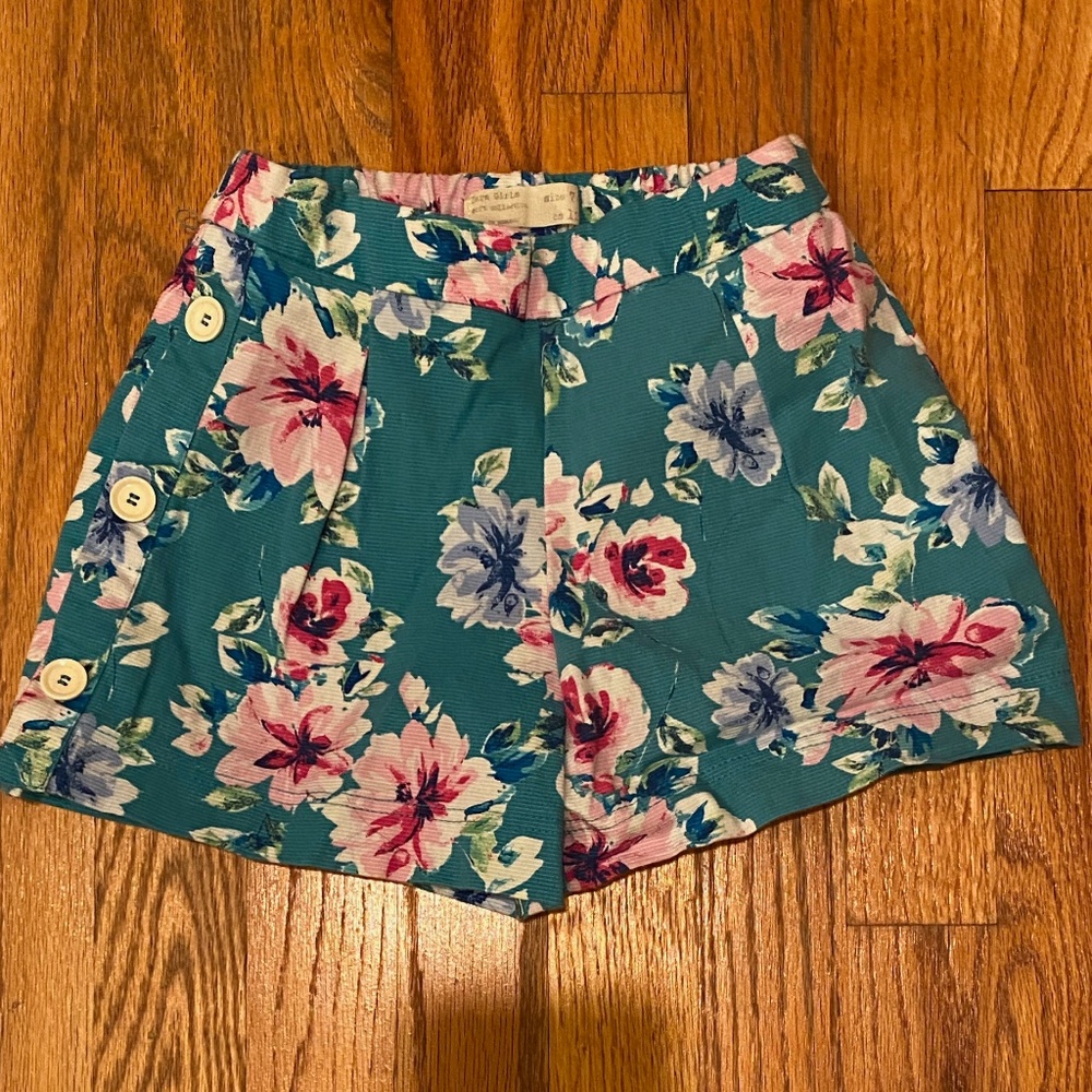 Zara Girls Floral Shorts - Size 7